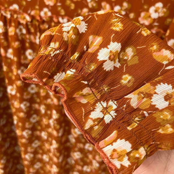 NWOT J. Crew Orange Floral Midi Dress - Picture 4 of 6